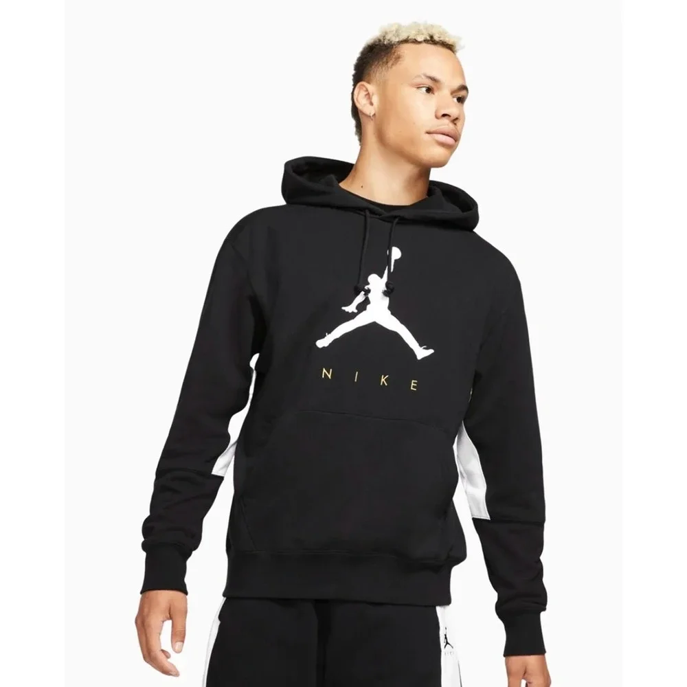 Air Jordan Jumpman Essential Hoodie Mens XL Black Pullover Fleece Graphic Logo